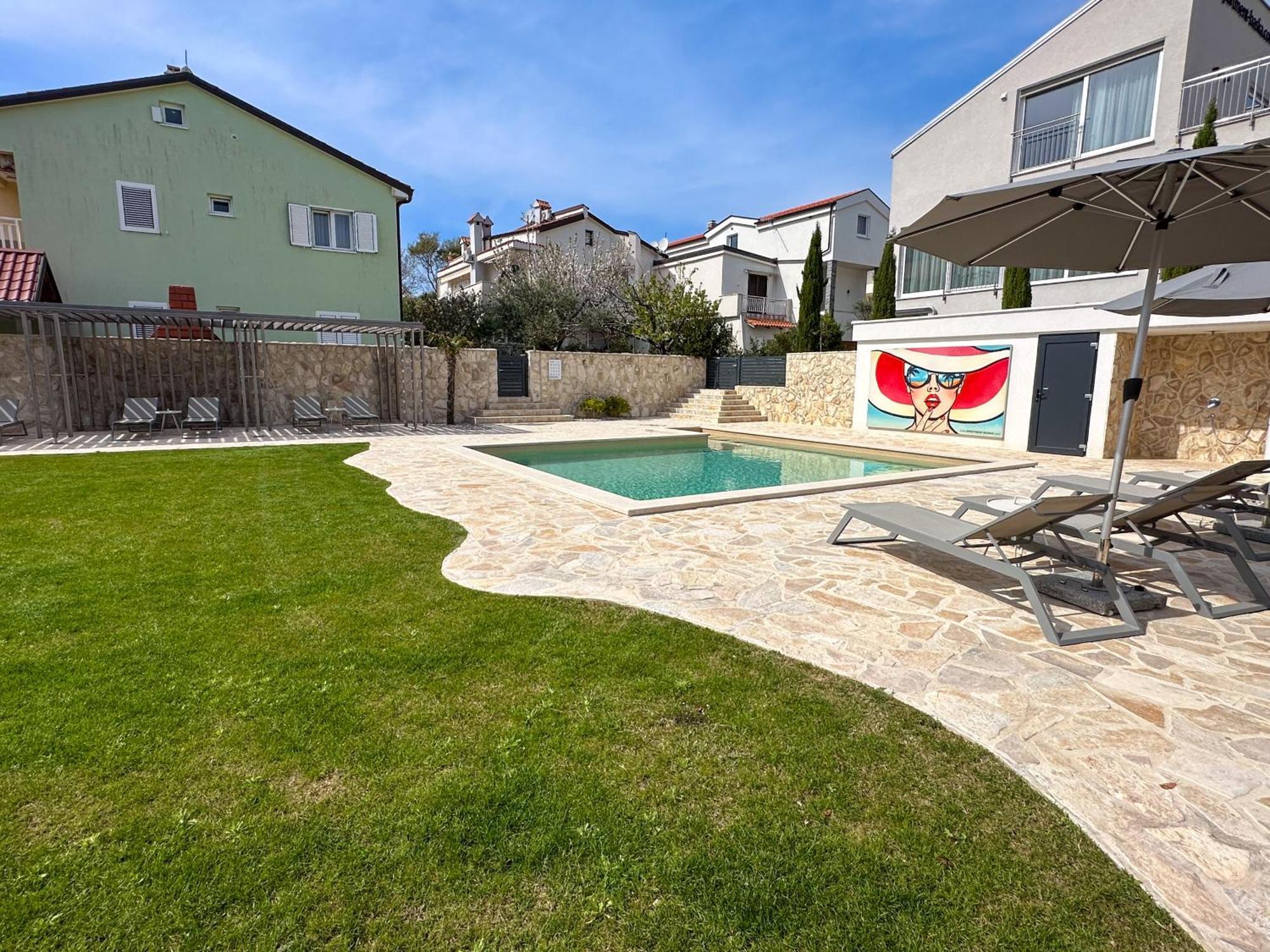 Apartment Baska Mit Poolarea - Krk, Kroatien Kültér fotó