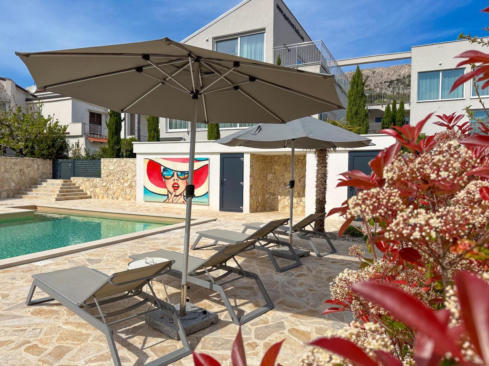 Apartment Baska Mit Poolarea - Krk, Kroatien Kültér fotó