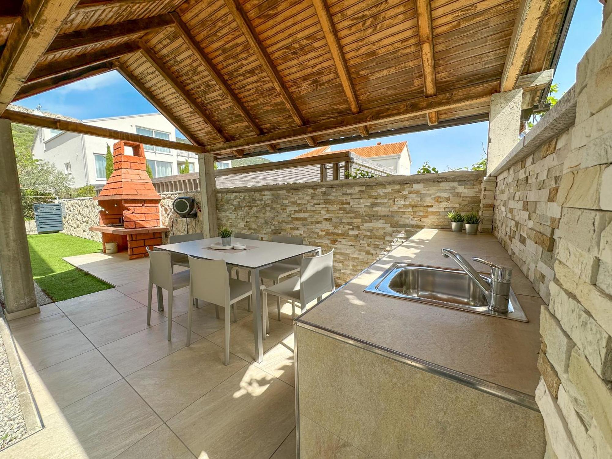Apartment Baska Mit Poolarea - Krk, Kroatien Kültér fotó